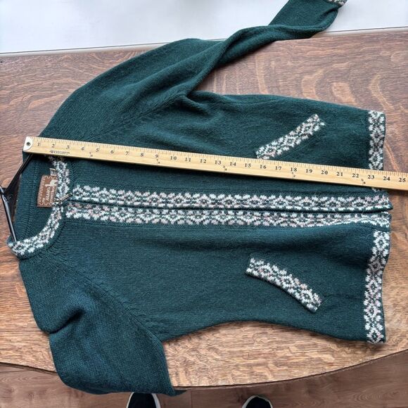 The Alpaca Connection Handmade Alpaca Teal Sweater Sz S - Picture 8 of 11